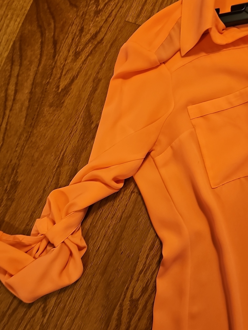 Express Orange Women's Button-Down Shirt - Picture 3 of 4